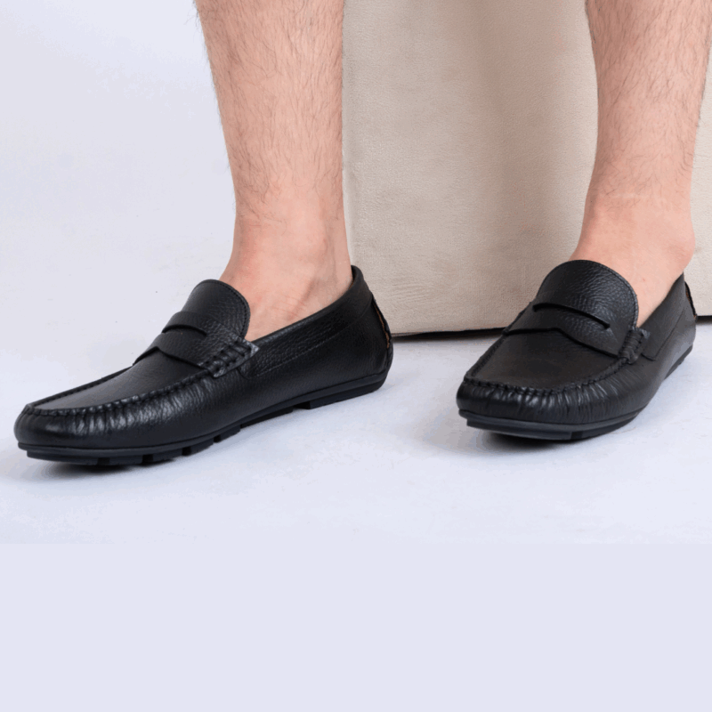 Mocassin Noir Crispé – Image 2