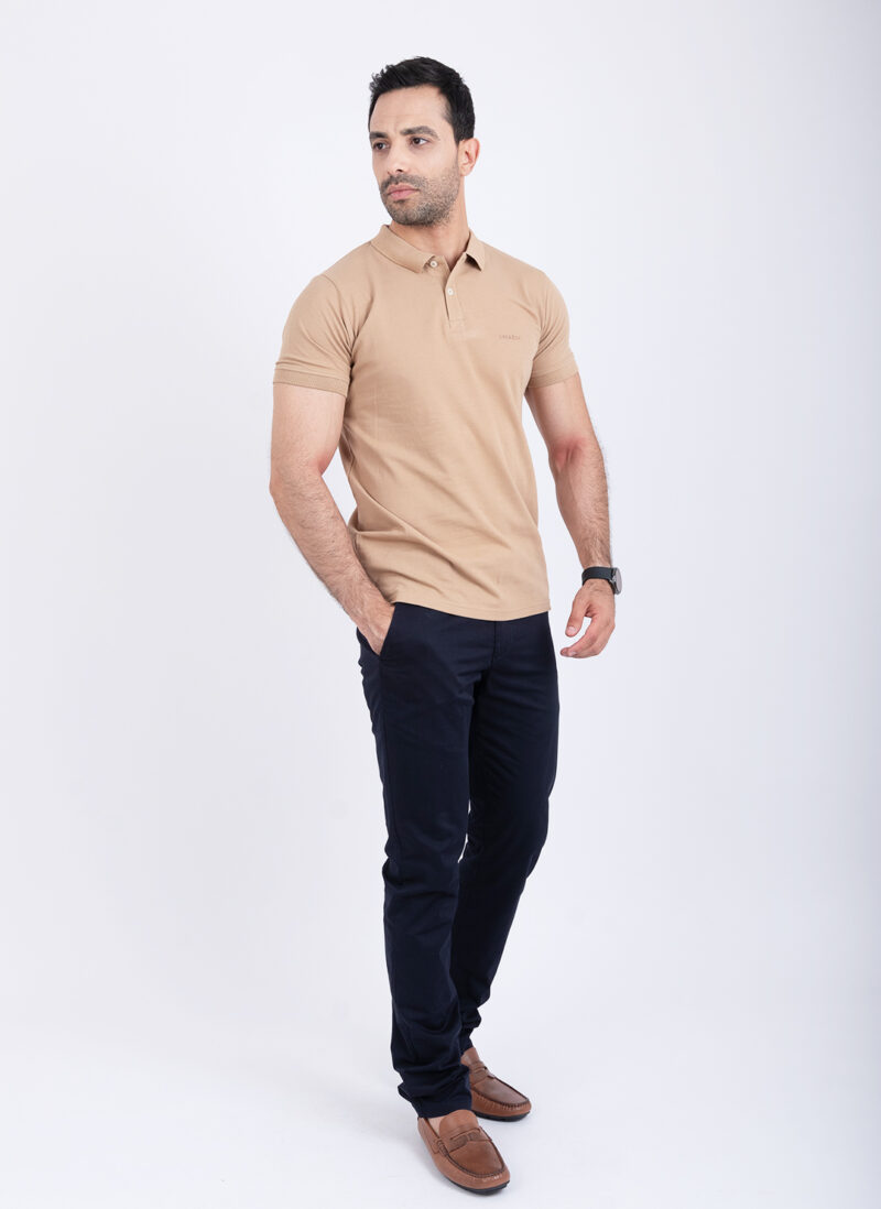 Polo uni beige – Image 4