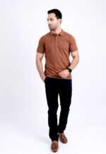 Polo uni marron – Image 4