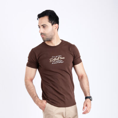 T-shirt Imprimé marron