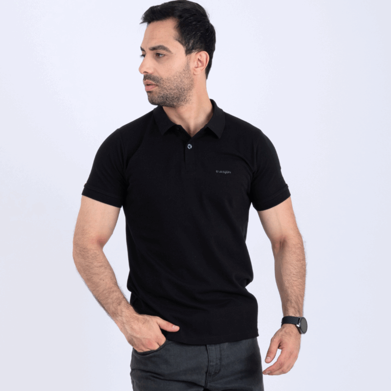 Polo uni noir – Image 1