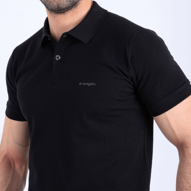 Polo uni noir – Image 2