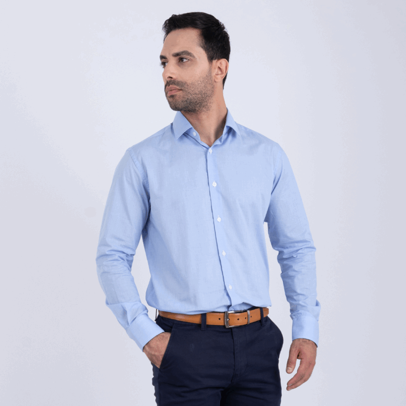 Chemise ciel petit carreaux ref211 – Image 4