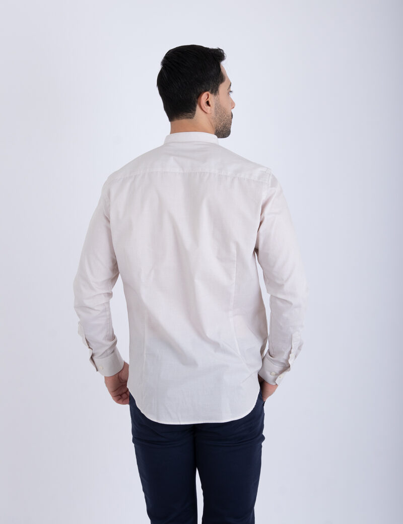 Chemise Col Mao Beige – Image 3