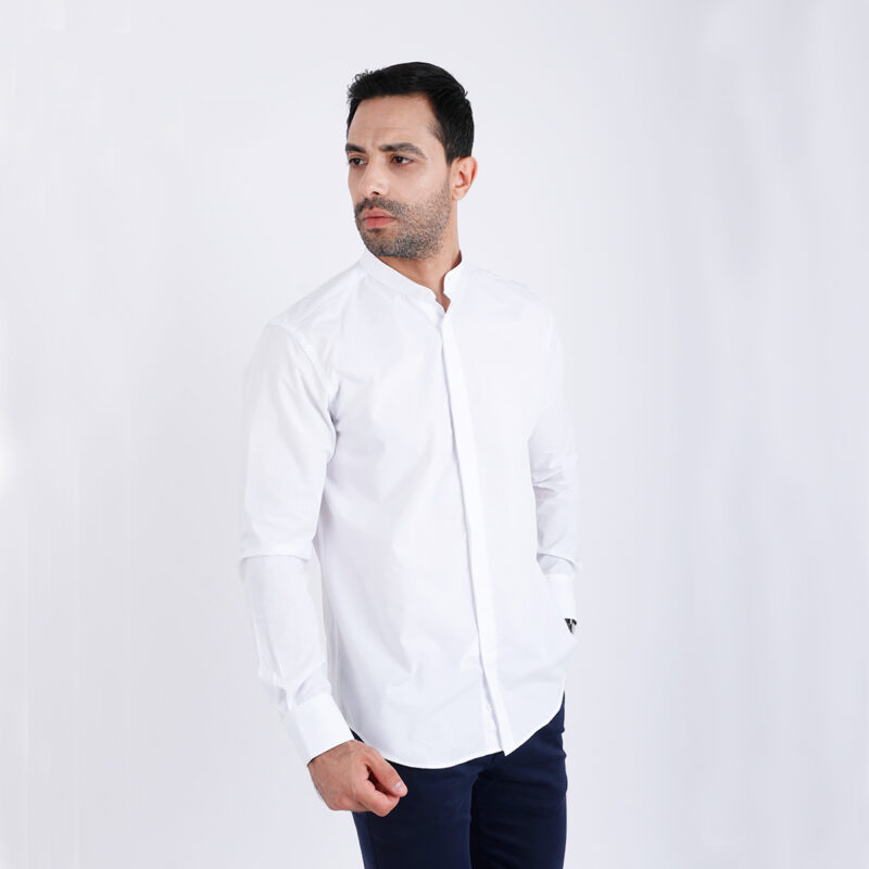 Chemise Col Mao Blanc – Image 1