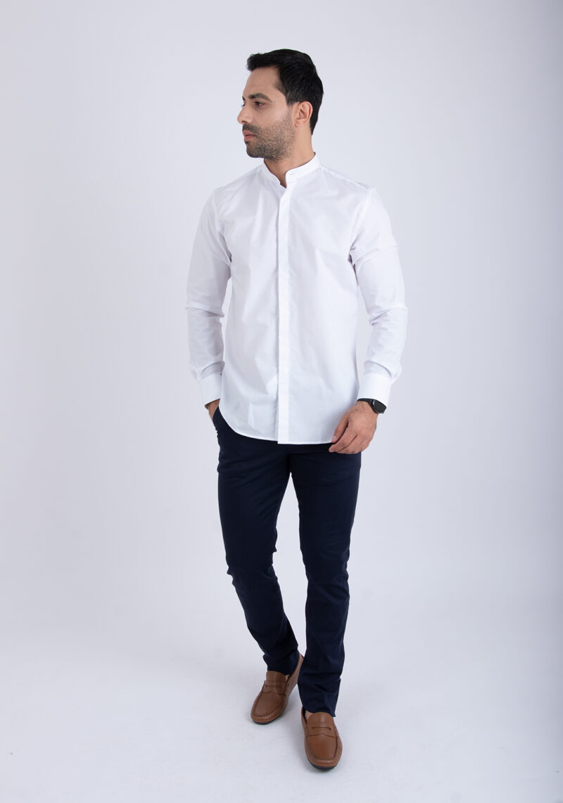 Chemise Col Mao Blanc – Image 2