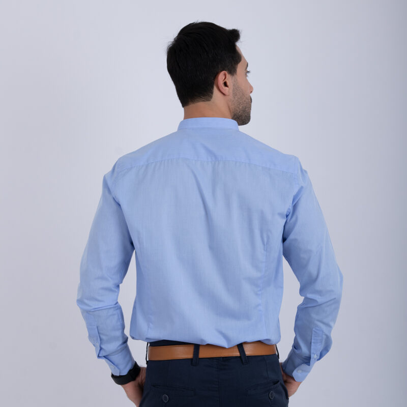 Chemise col mao bleu – Image 4