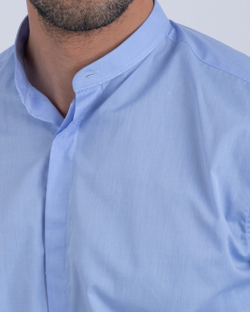 Chemise col mao bleu – Image 3