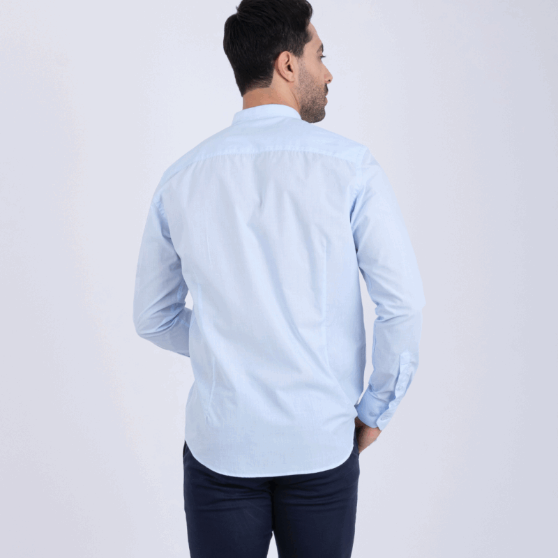 Chemise col mao ciel – Image 3