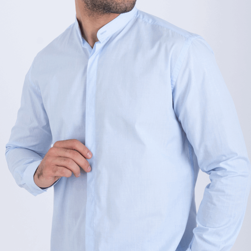 Chemise col mao ciel – Image 2