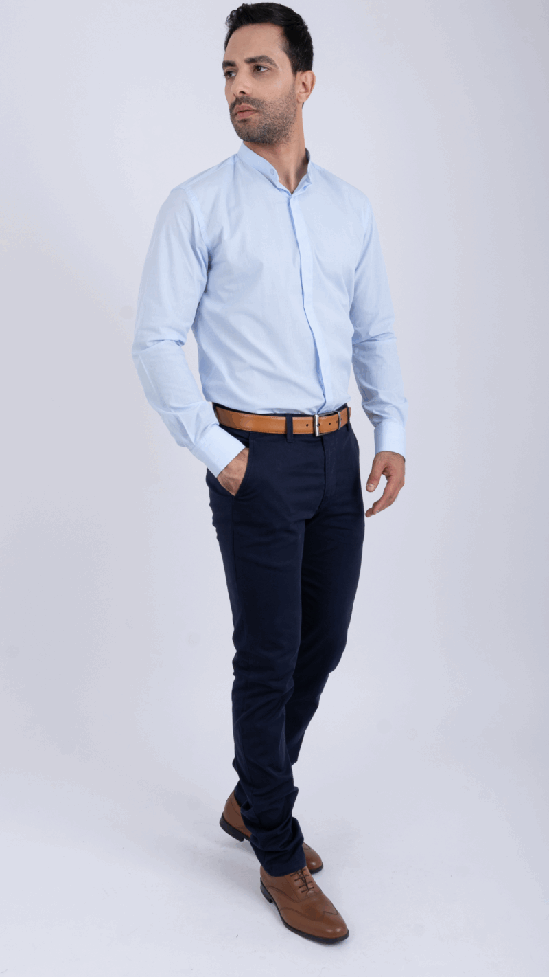 Chemise col mao ciel – Image 5