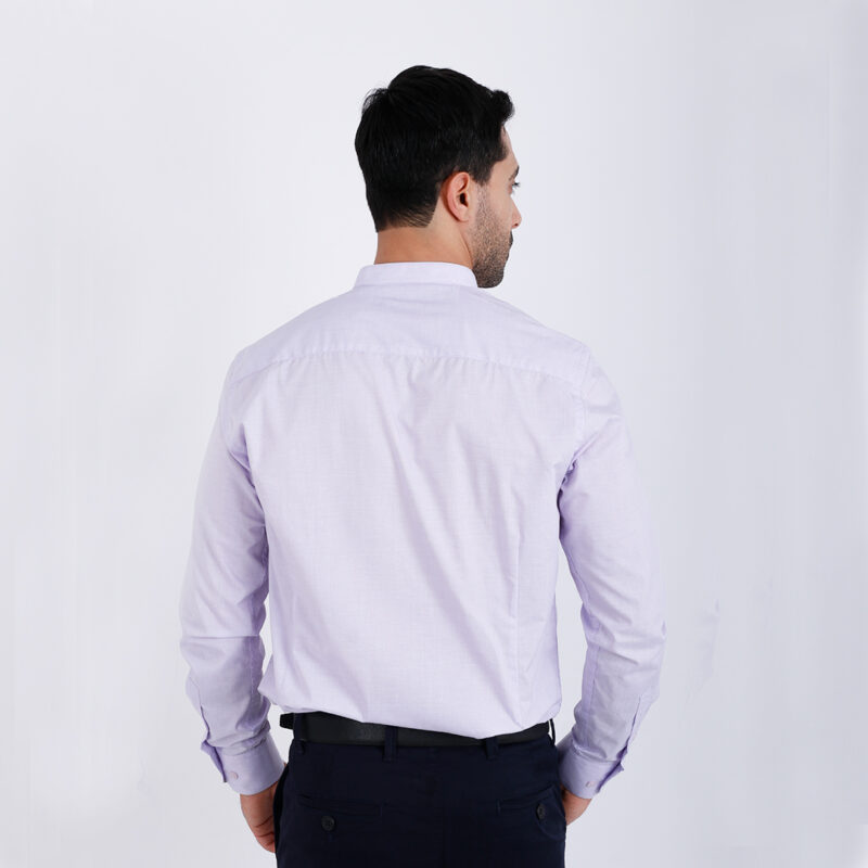 Chemise Col Mao Parme – Image 4
