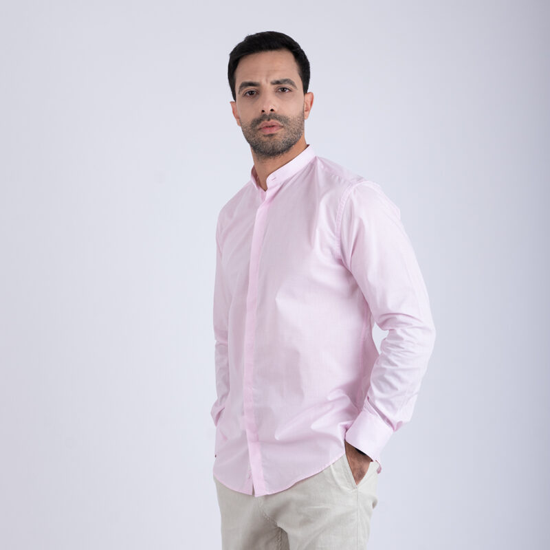 Chemise Col Mao Rose – Image 1