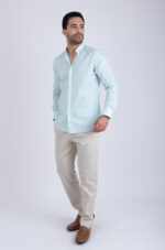 Chemise col mao vert – Image 3