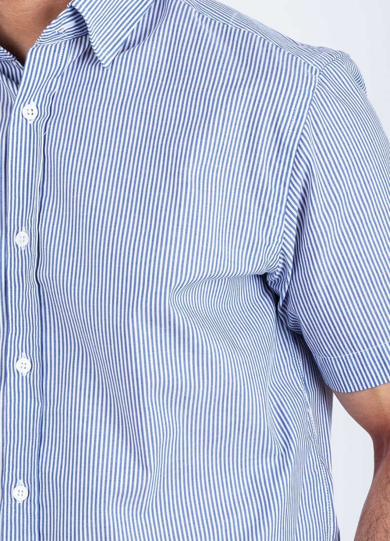 Chemise manche courte bleu – Image 3