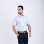 Chemise demi manche ciel