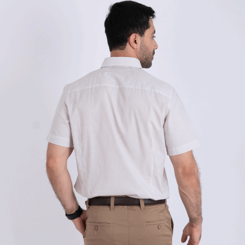 Chemise demi manche beige – Image 4