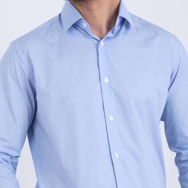 Chemise ciel petit carreaux ref211 – Image 2