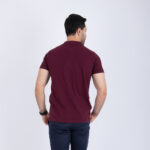 Polo uni aubergine – Image 4