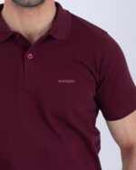 Polo uni aubergine – Image 2