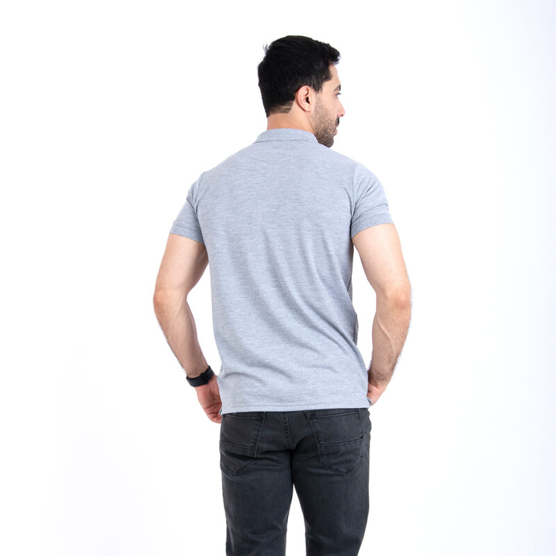Polo uni gris – Image 4
