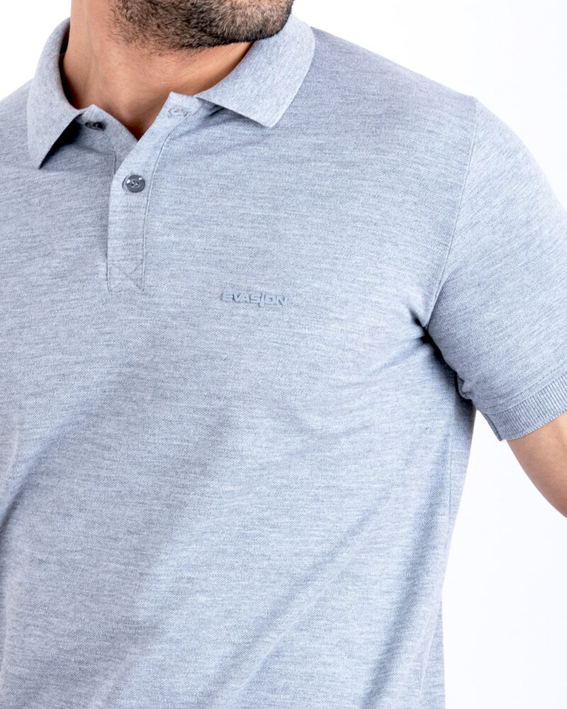 Polo uni gris – Image 2