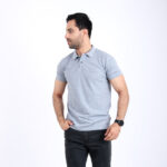 Polo uni gris
