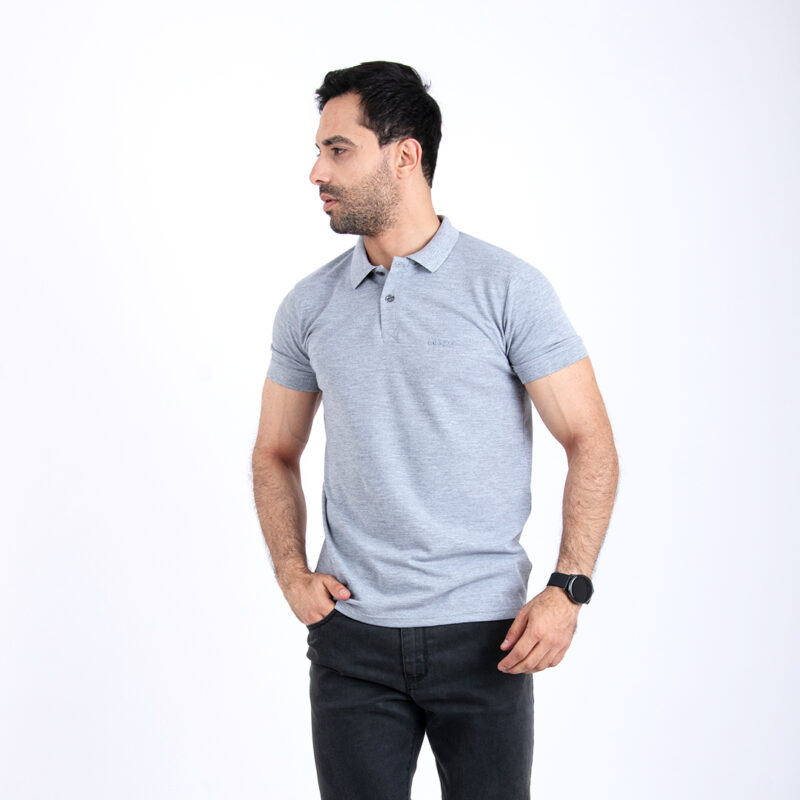 Polo uni gris – Image 1