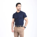 Polo uni marine