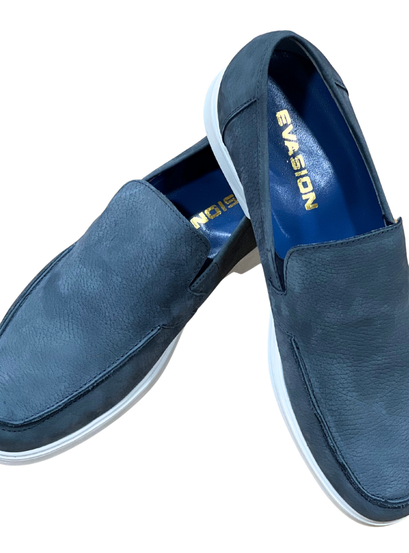Mocassin Nubuck Bleu
