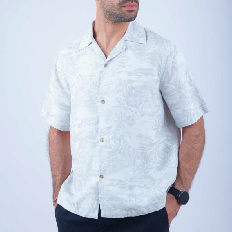 Chemise Lin Gris Clair – Image 1