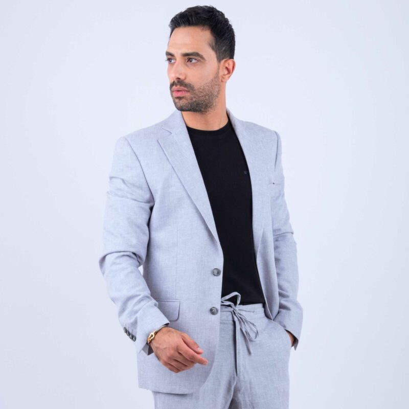 Veste Lin Gris Clair – Image 4