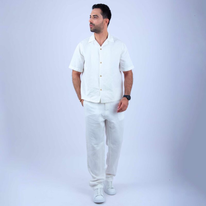 Chemise Lin Blanc Imprimé – Image 5