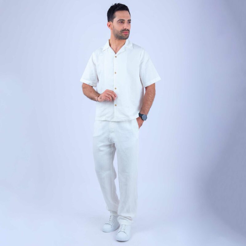 Chemise Lin Blanc Imprimé – Image 2