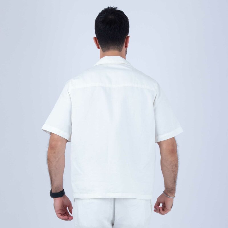 Chemise Lin Blanc Imprimé – Image 3