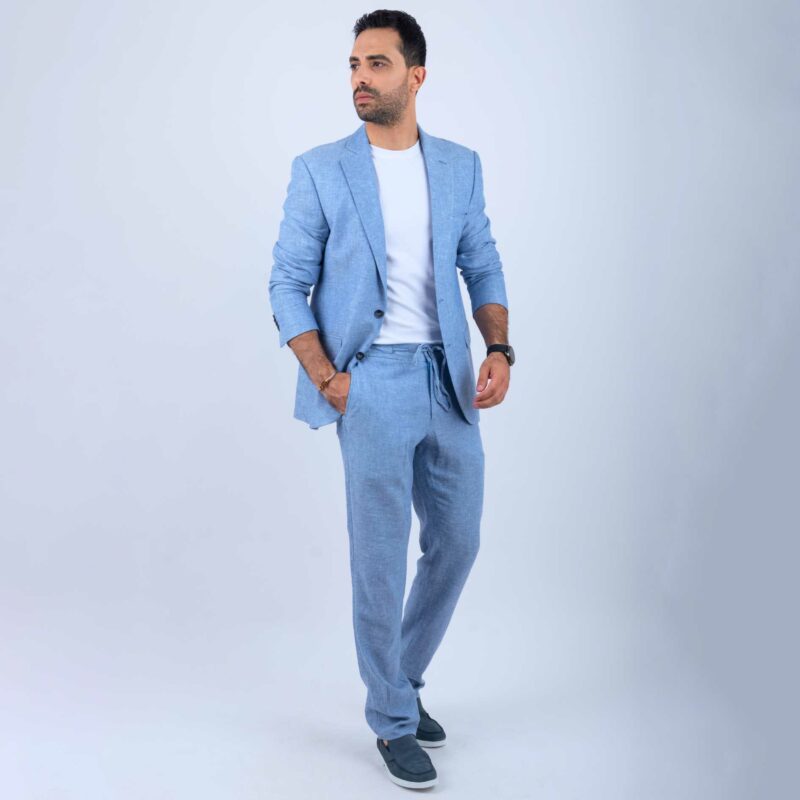 Veste Lin Bleu – Image 5
