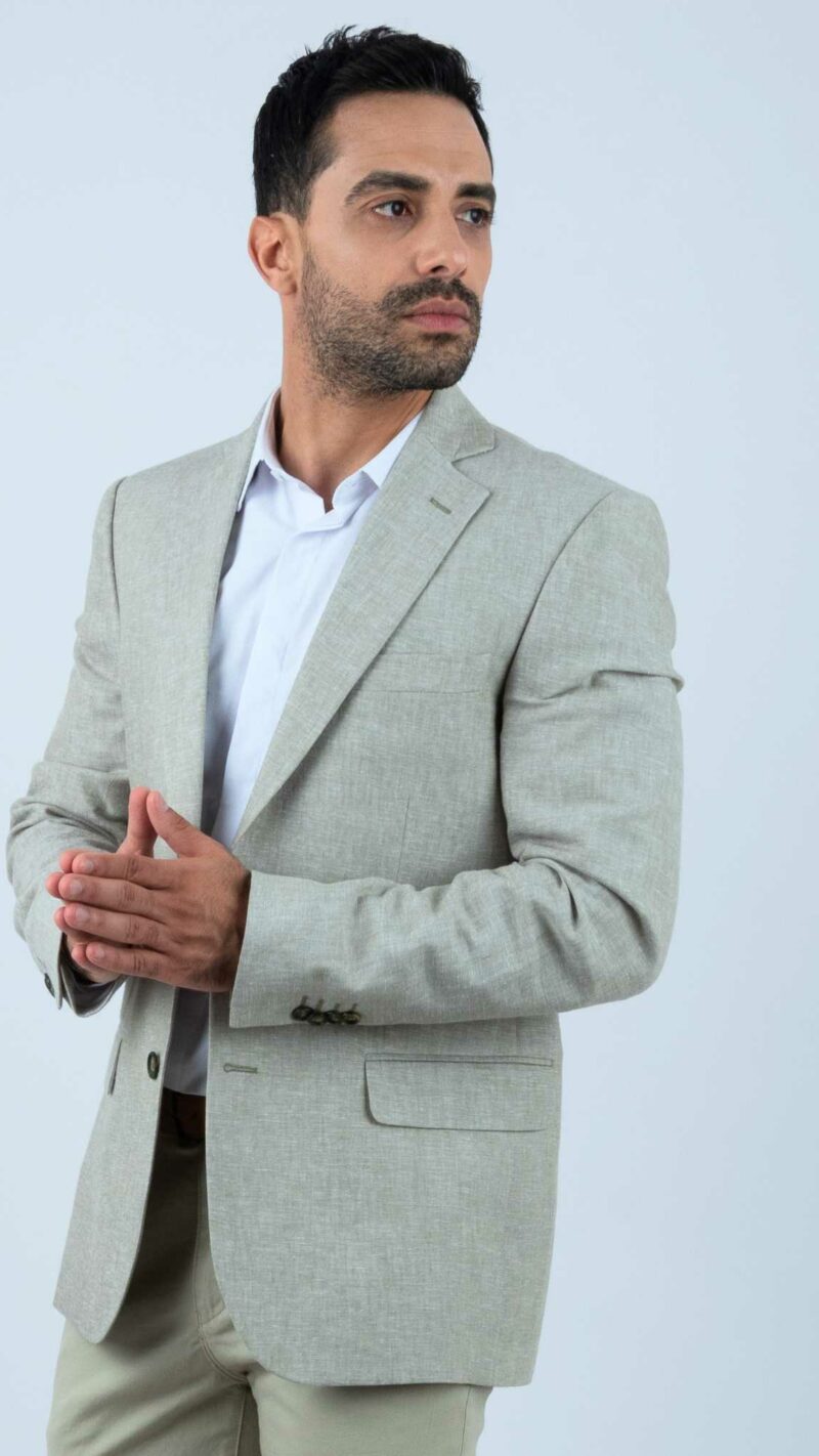 veste homme lin vert- evasion