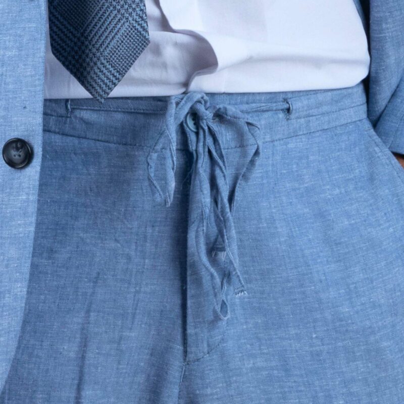 Pantalon Lin bleu Ref141 – Image 4