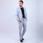 Costume Lin Gris Clair