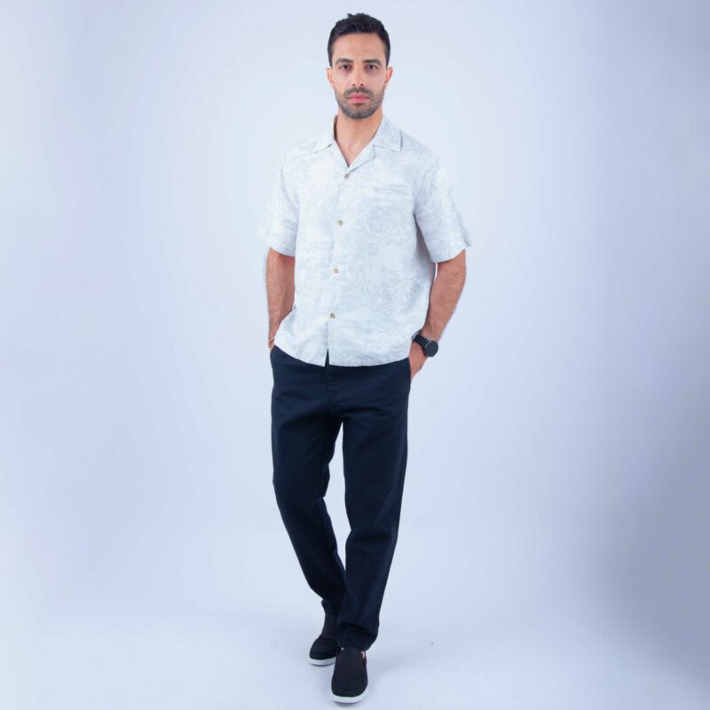 Chemise Lin Gris Clair – Image 2