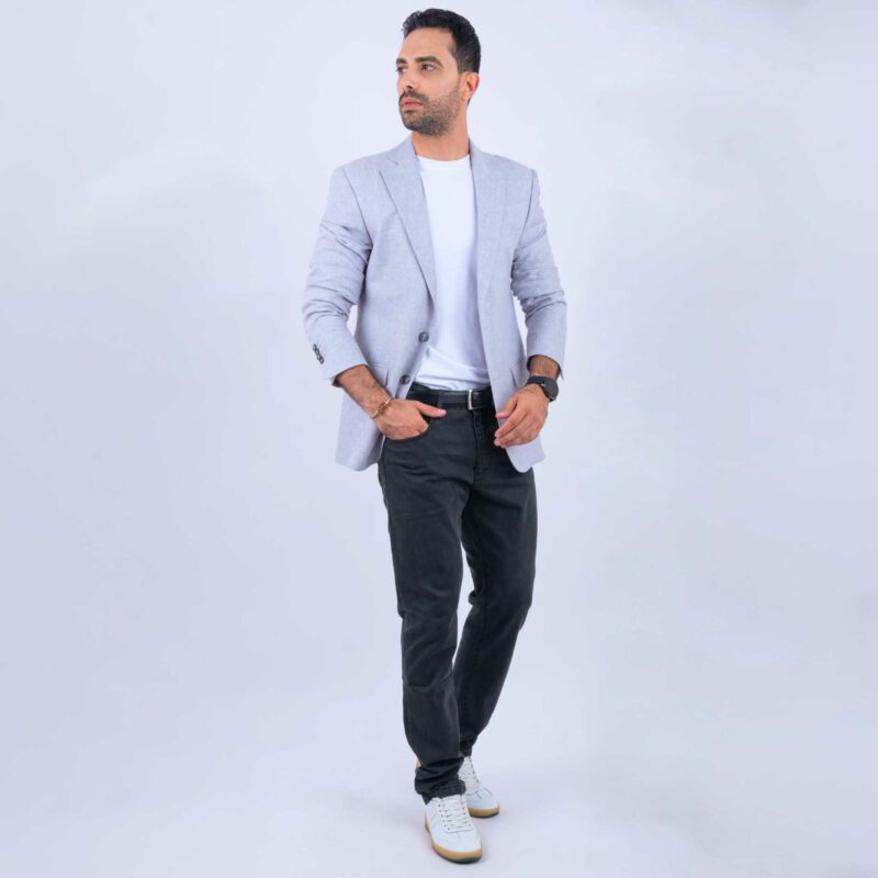 Veste Lin Gris Clair – Image 2
