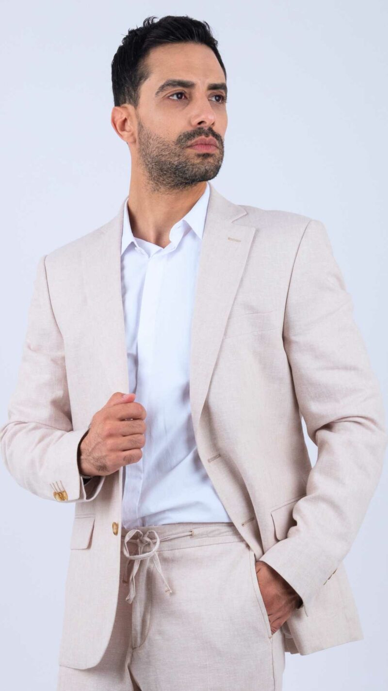 veste homme lin beige evasion tunisie