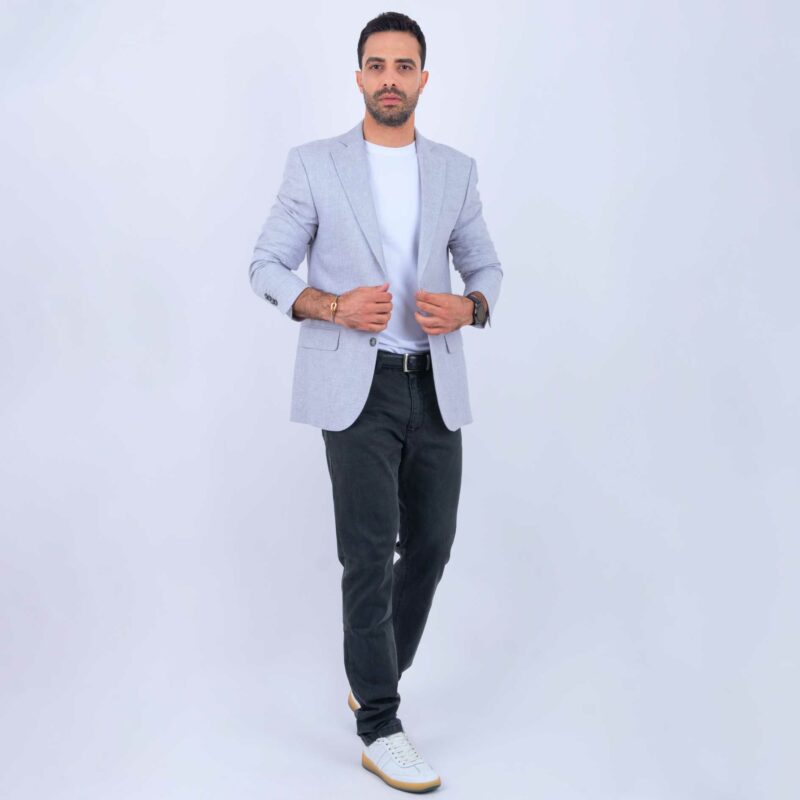 Veste Lin Gris Clair – Image 3