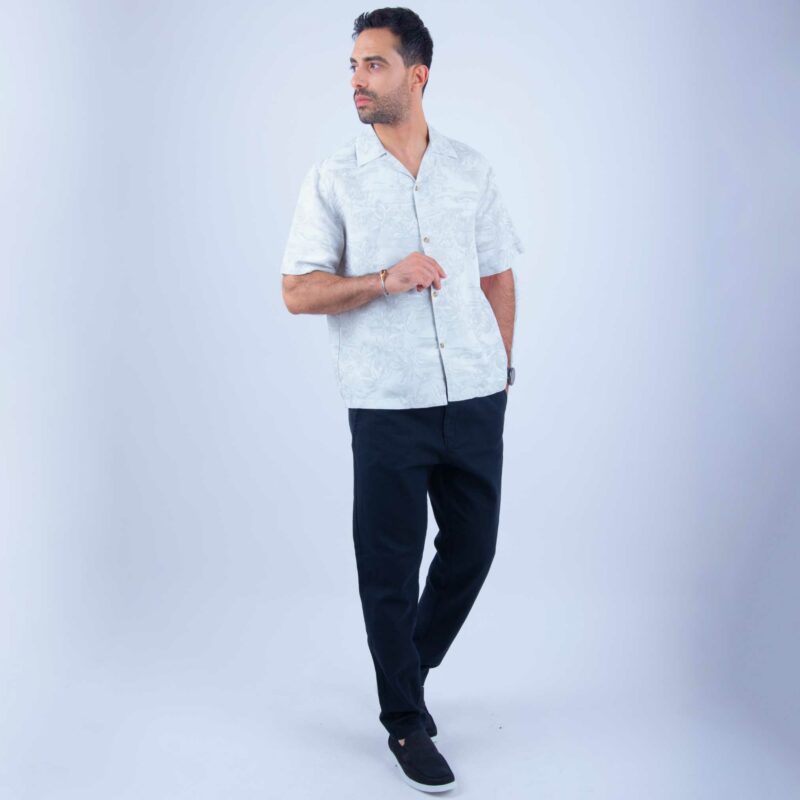 Chemise Lin Gris Clair – Image 3