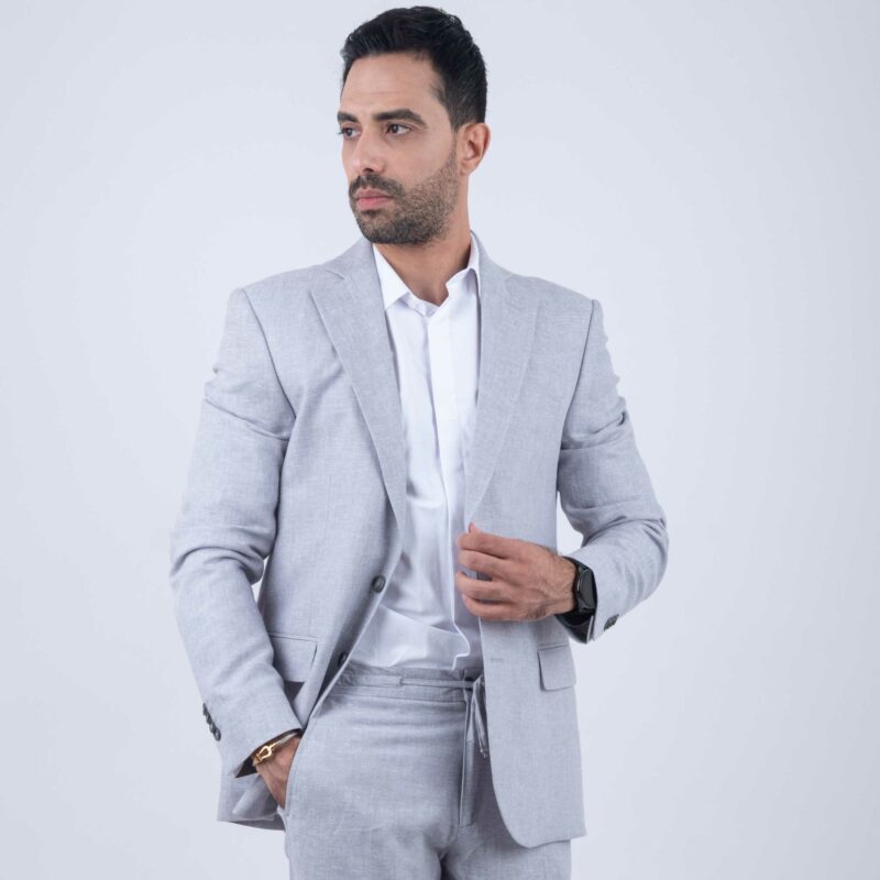 Veste Lin Gris Clair – Image 5