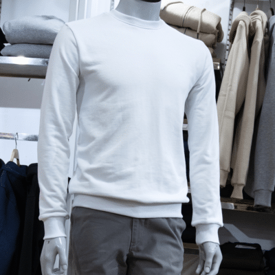 Pull homme blanc – modèle coton premium Évasion
