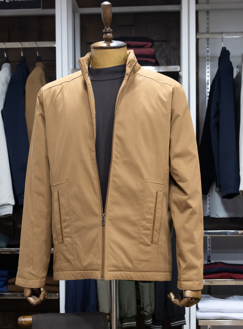 blouson homme camel Premium Évasion – modèle moderne léger