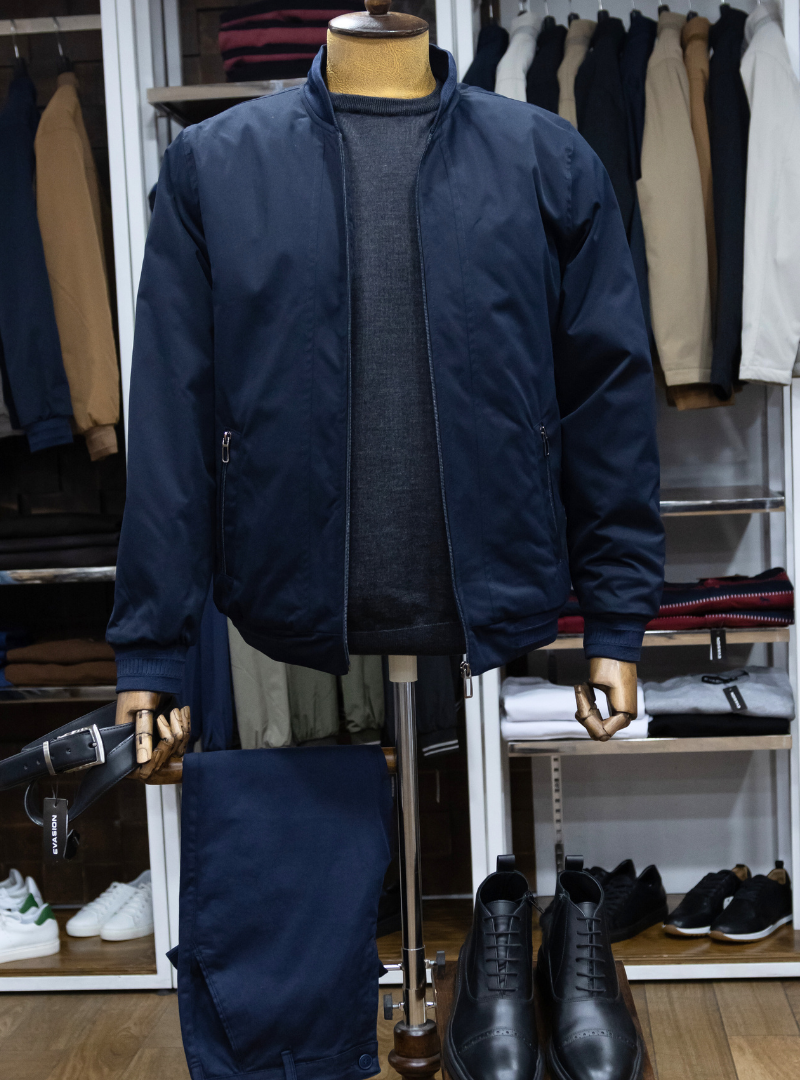 blouson homme bleu marine Évasion – coupe légère moderne