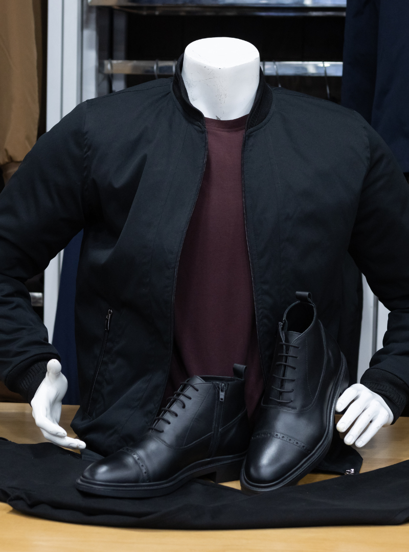 blouson homme noir Évasion – coupe moderne élégante
