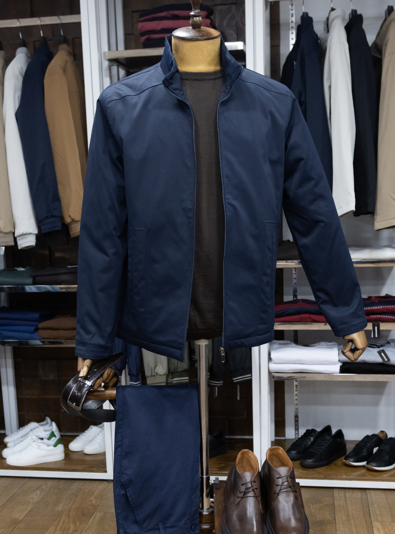 blouson homme bleu Premium Évasion – coupe moderne élégante